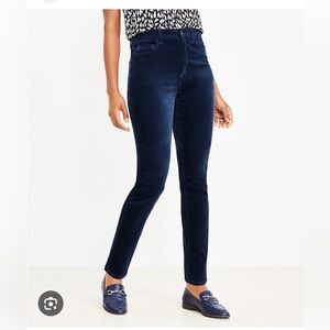 LOFT Navy Velvet Skinny leg pants